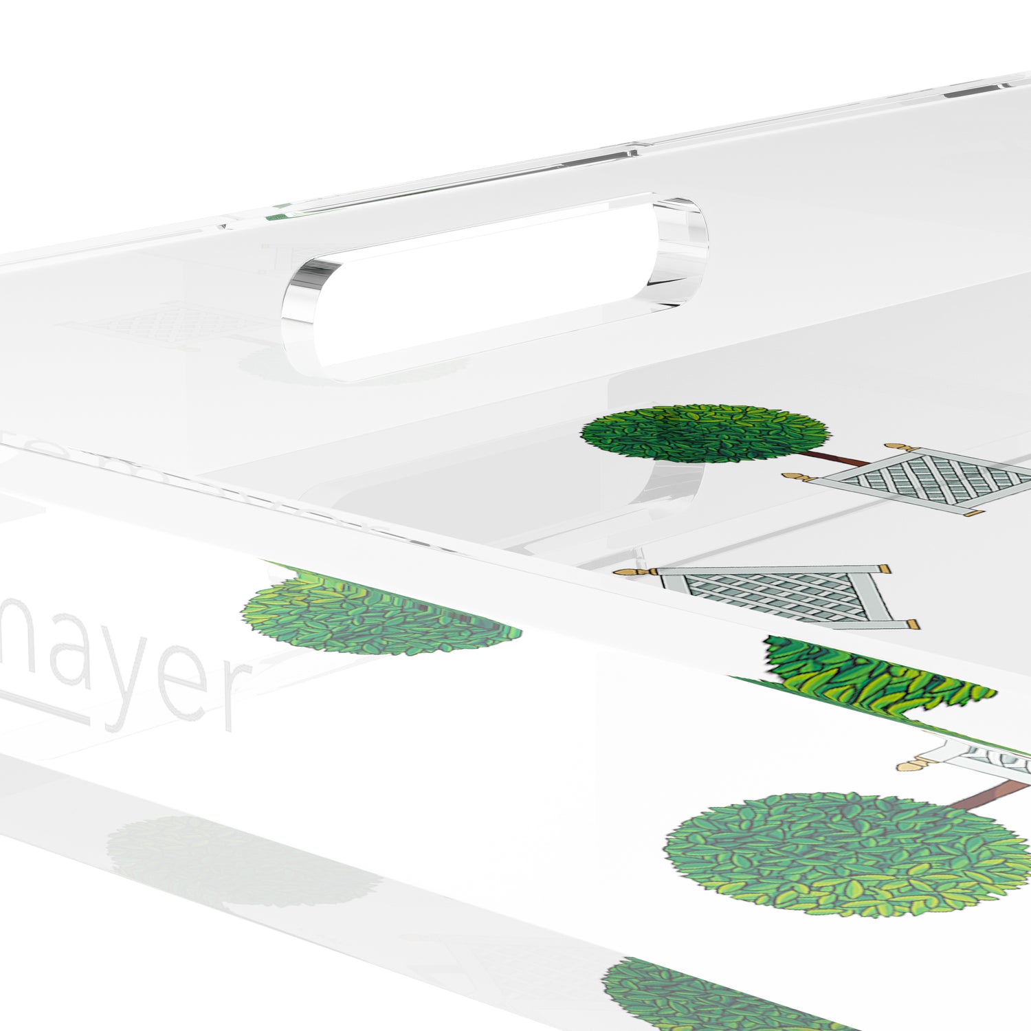 Timothy Corrigan Topiary Radial 18X18 Acrylic Tray - nicolettemayer.com
