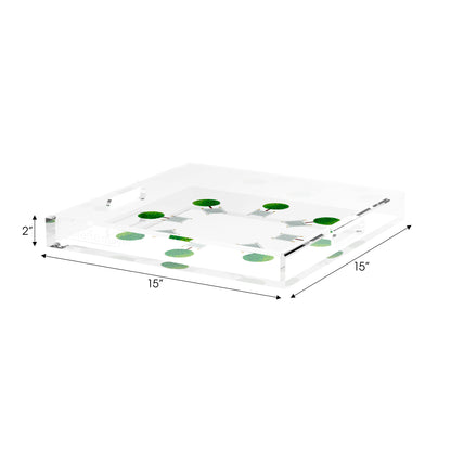 Timothy Corrigan Topiary Radial 15X15 Acrylic Tray - nicolettemayer.com

