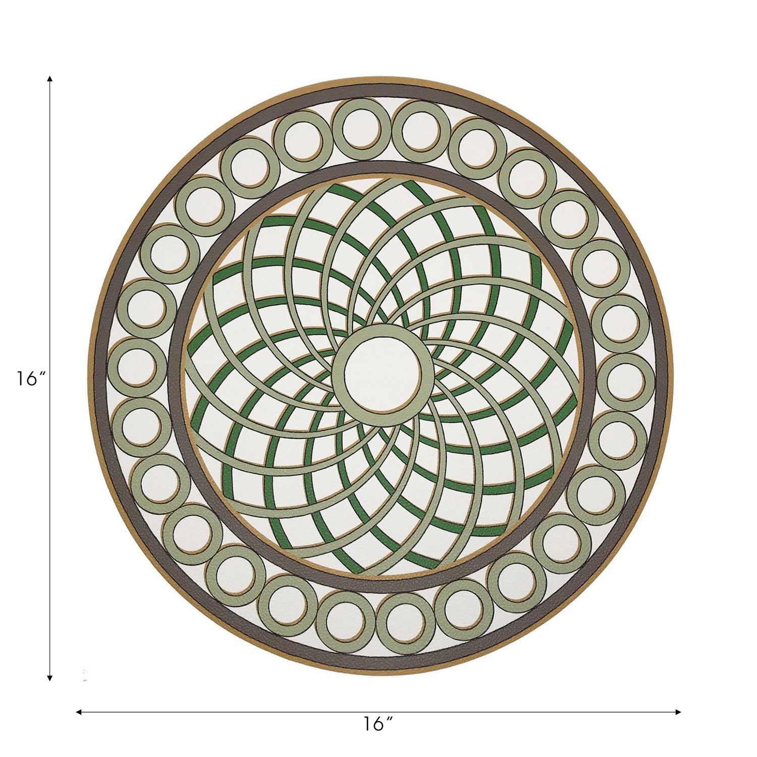 Timothy Corrigan Treillage Gold 16&quot; Round Pebble Placemats, Set of 4 - nicolettemayer.com
