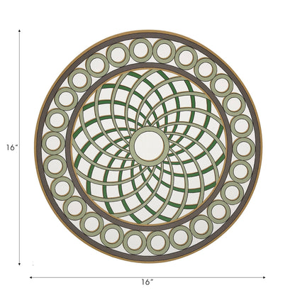 Timothy Corrigan Treillage Gold 16&quot; Round Pebble Placemats, Set of 4 - nicolettemayer.com
