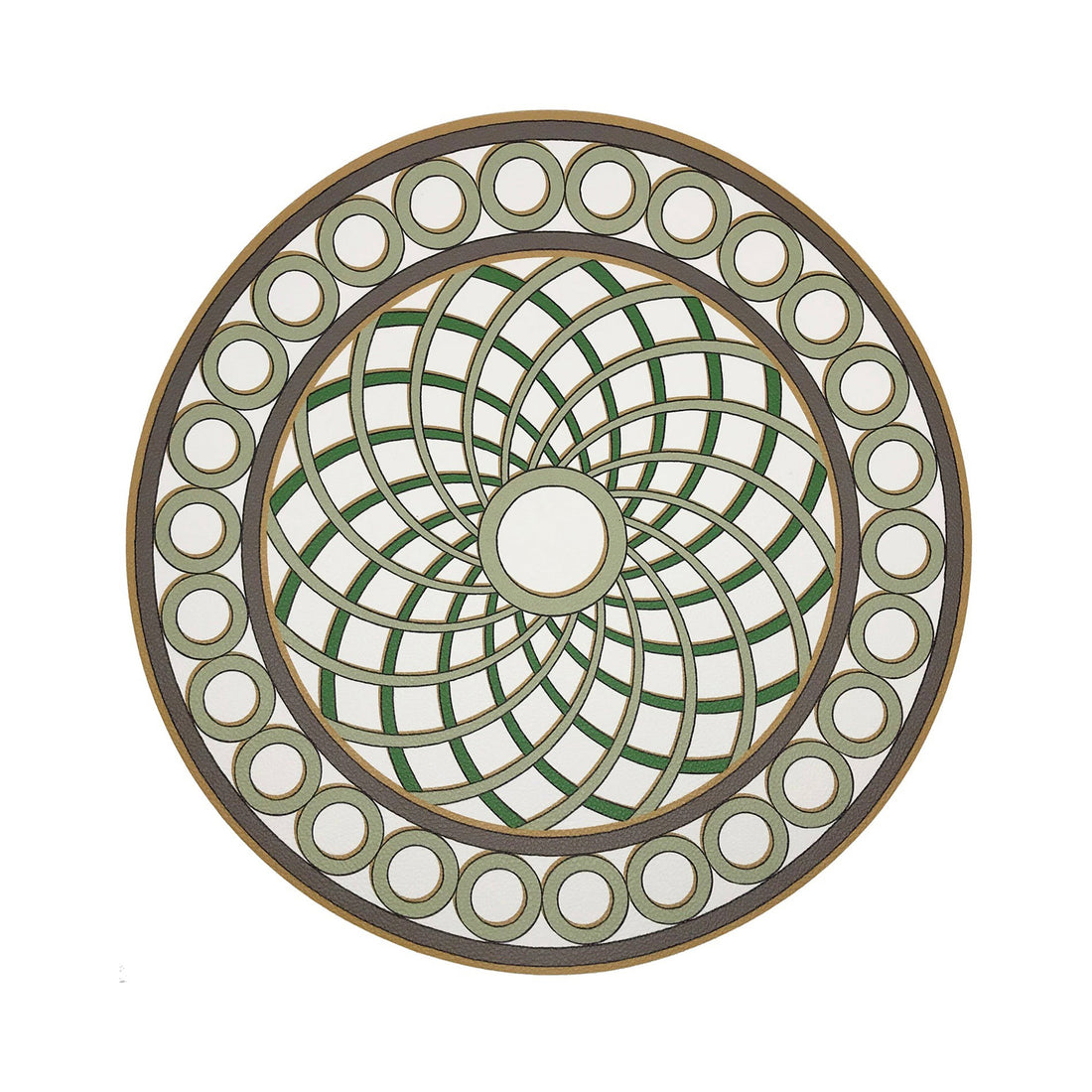 Timothy Corrigan Treillage Gold 16&quot; Round Pebble Placemats, Set Of 4 - nicolettemayer.com