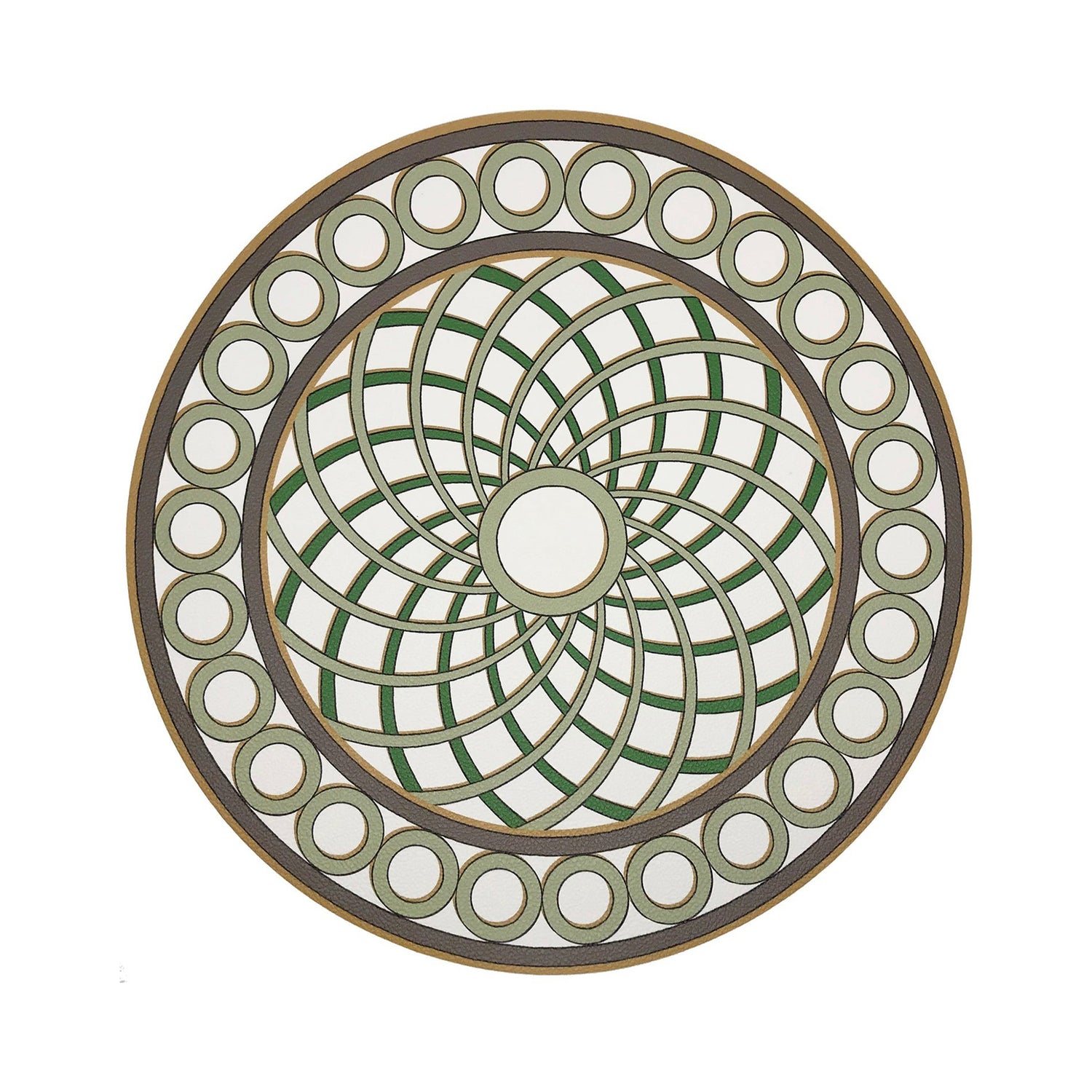 Timothy Corrigan Treillage Gold 16&quot; Round Pebble Placemats, Set of 4 - nicolettemayer.com
