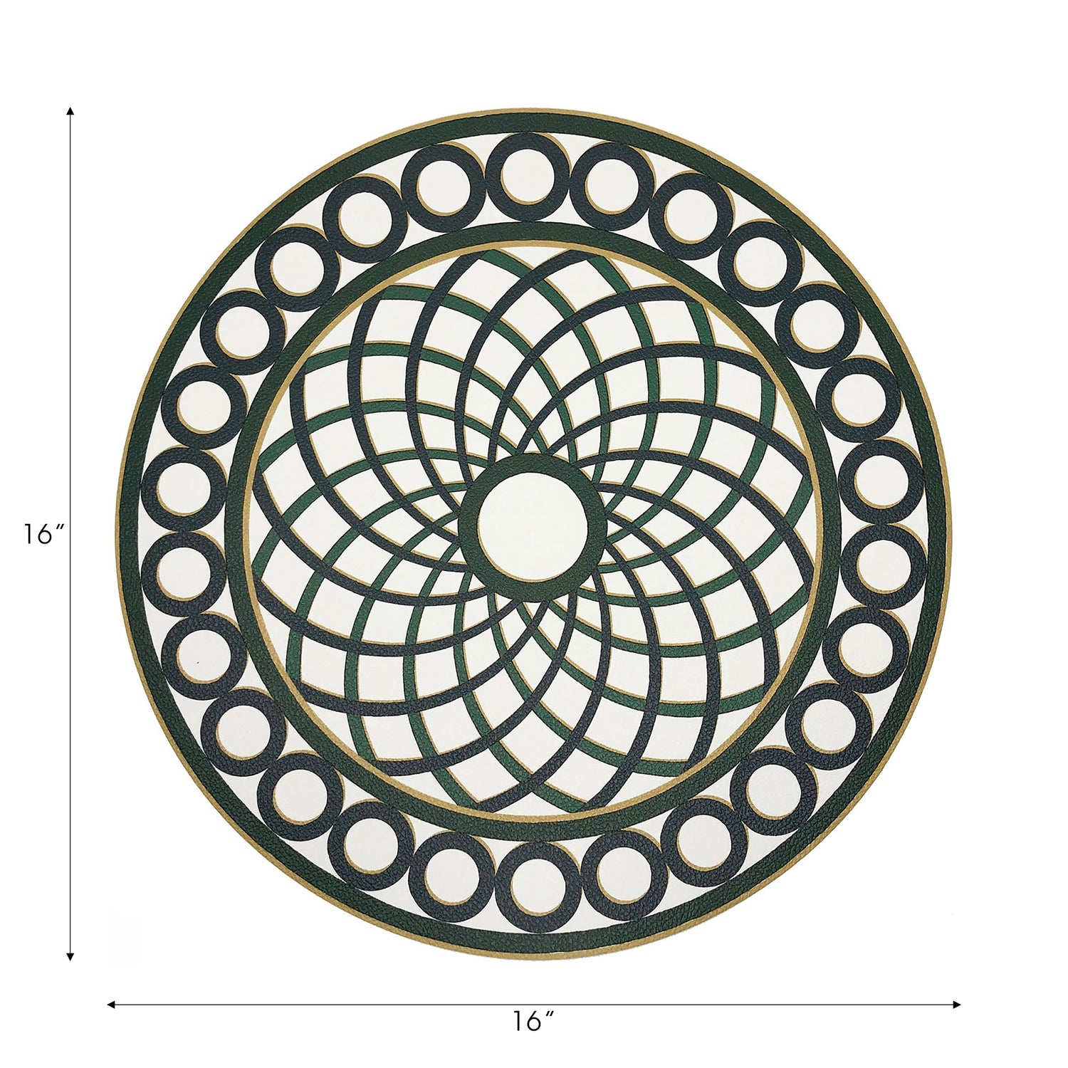 Timothy Corrigan Treillage Green 16&quot; Round Pebble Placemats, Set of 4 - nicolettemayer.com
