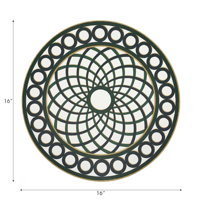 Timothy Corrigan Treillage Green 16&quot; Round Pebble Placemats, Set of 4 - nicolettemayer.com
