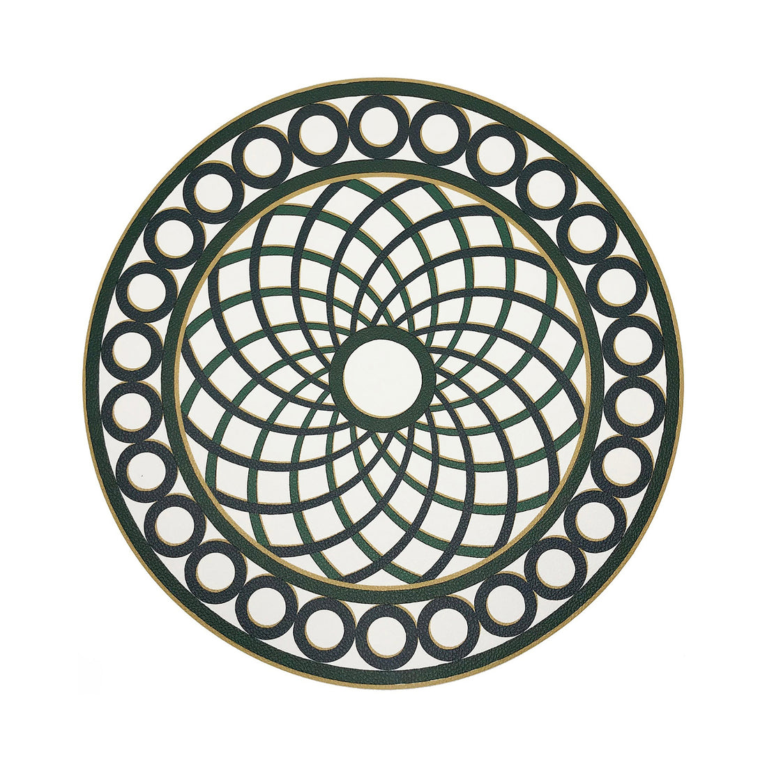 Timothy Corrigan Treillage Green 16&quot; Round Pebble Placemats, Set Of 4 - nicolettemayer.com