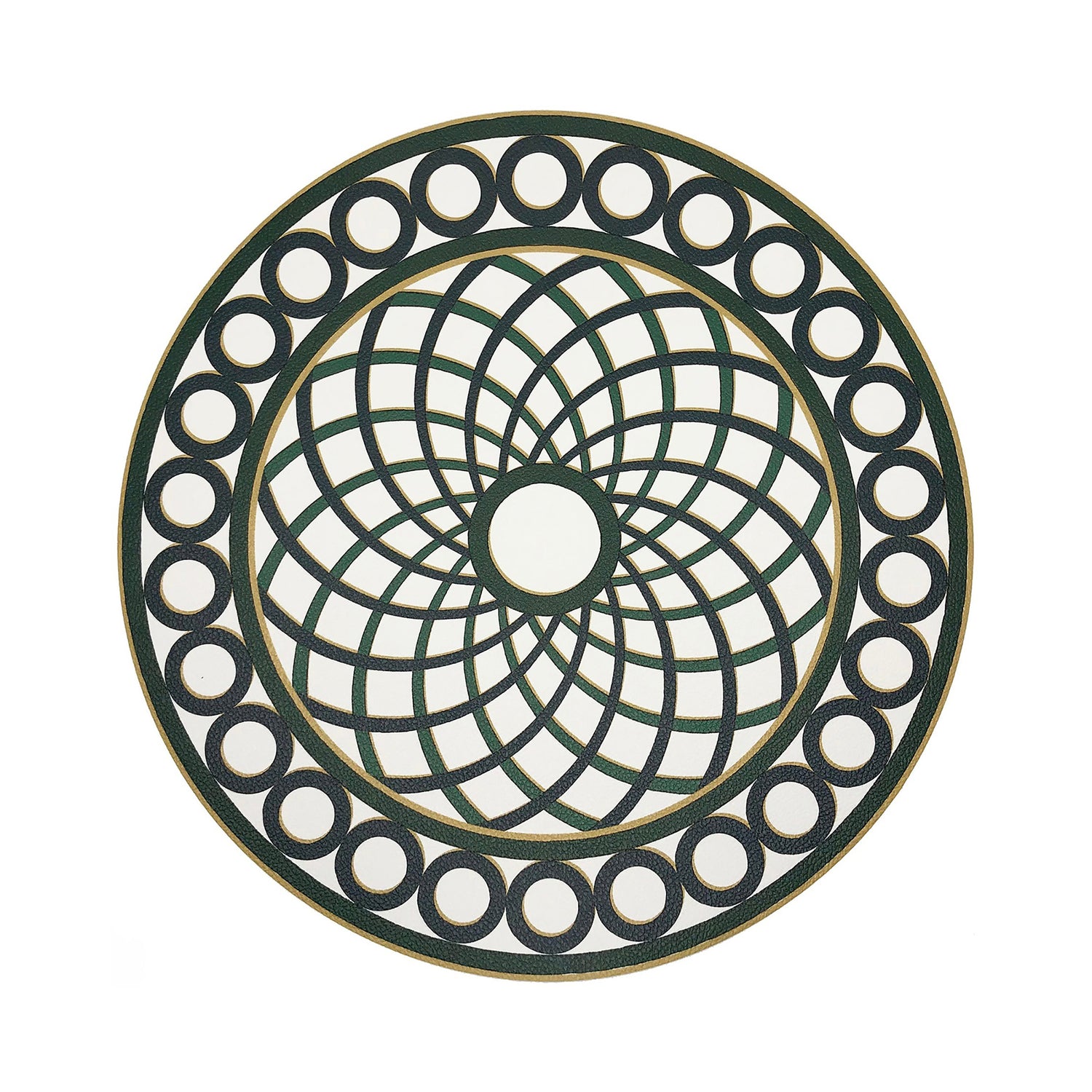 Timothy Corrigan Treillage Green 16&quot; Round Pebble Placemats, Set of 4 - nicolettemayer.com
