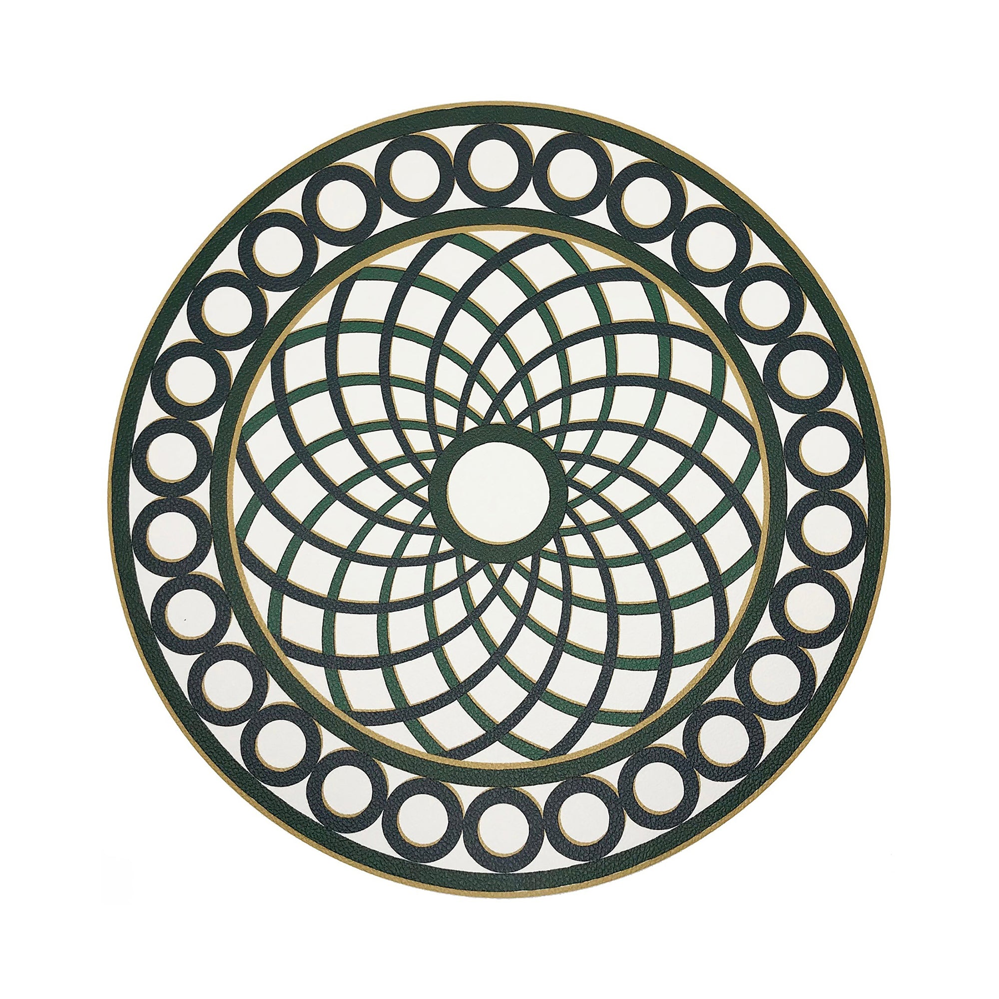Timothy Corrigan Treillage Green 16&quot; Round Pebble Placemats, Set of 4 - nicolettemayer.com
