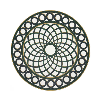 Timothy Corrigan Treillage Green 16&quot; Round Pebble Placemats, Set of 4 - nicolettemayer.com
