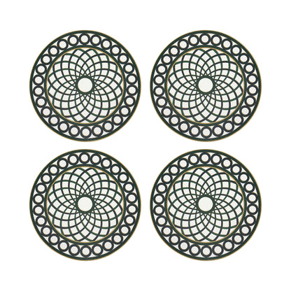 Timothy Corrigan Treillage Green 16&quot; Round Pebble Placemats, Set of 4 - nicolettemayer.com

