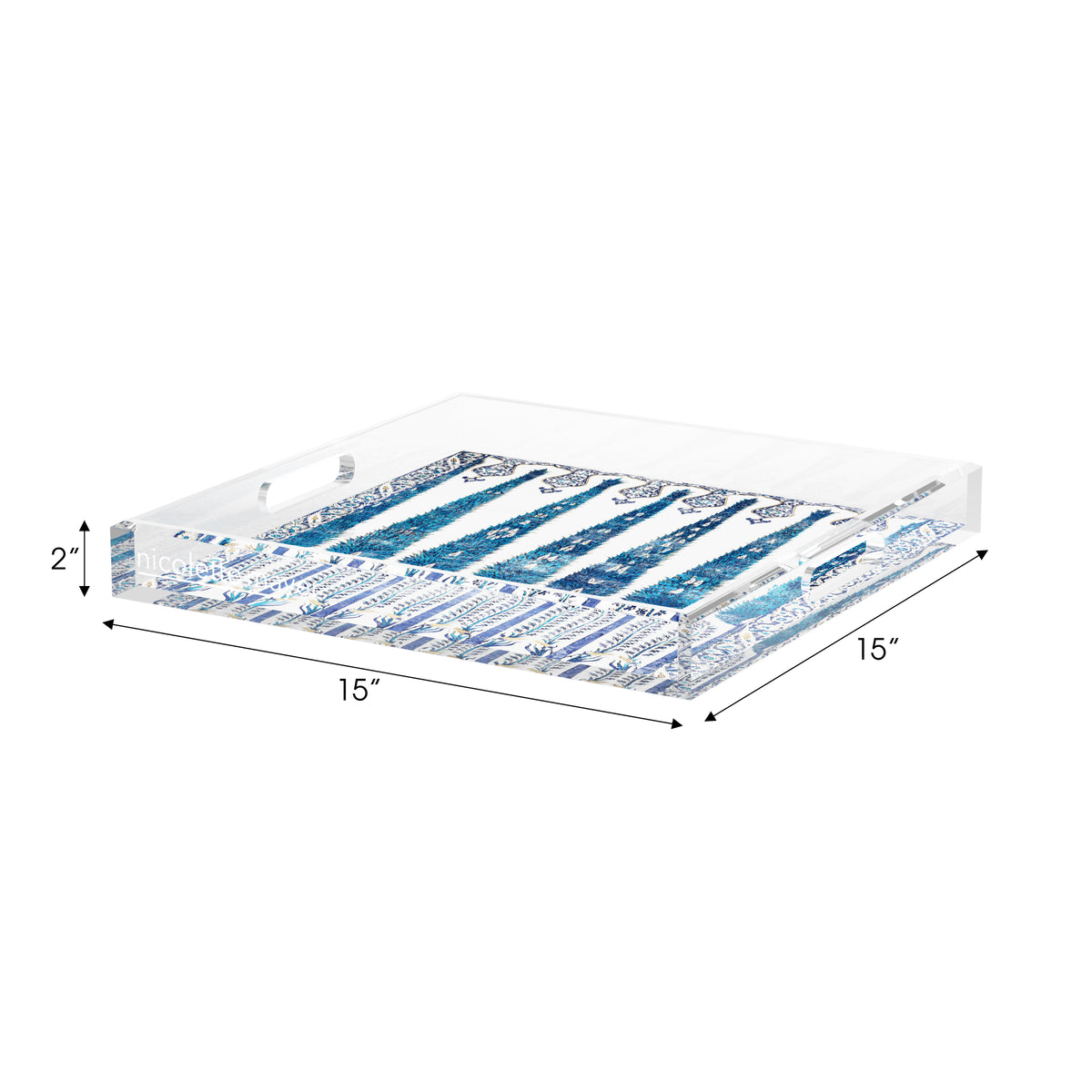 Topkapi Garden Classic Acrylic Decorative Tray, 15 x 15 in. by Nicolette Mayer 