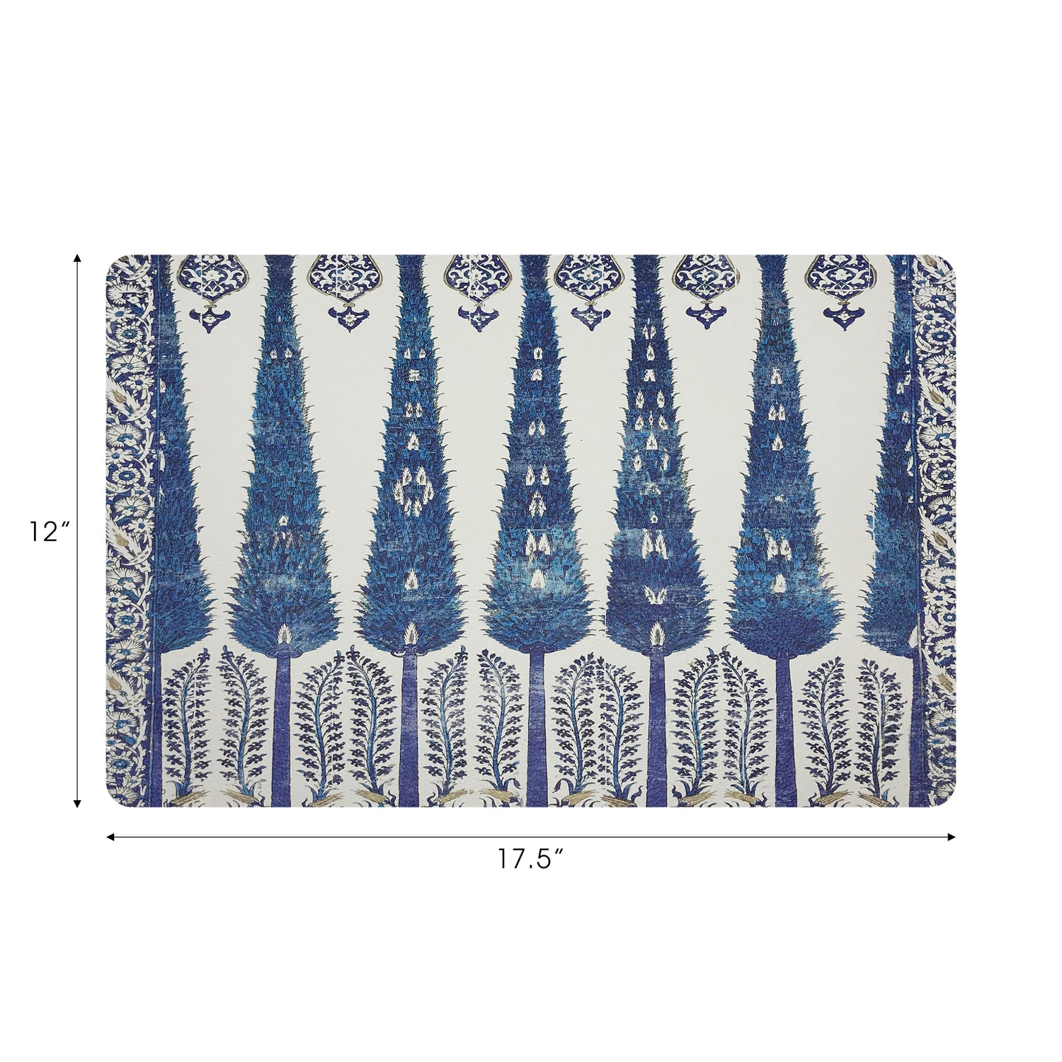 Topkapi Garden Classic Vegan Leather Rectangle Pebble Placemat