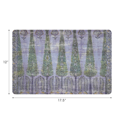 Topkapi Garden Gold Purple Vegan Leather Rectangle Pebble Placemat