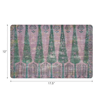 Sets de table rectangulaires Topkapi Garden, vert et rose, 44,5 cm, lot de 4