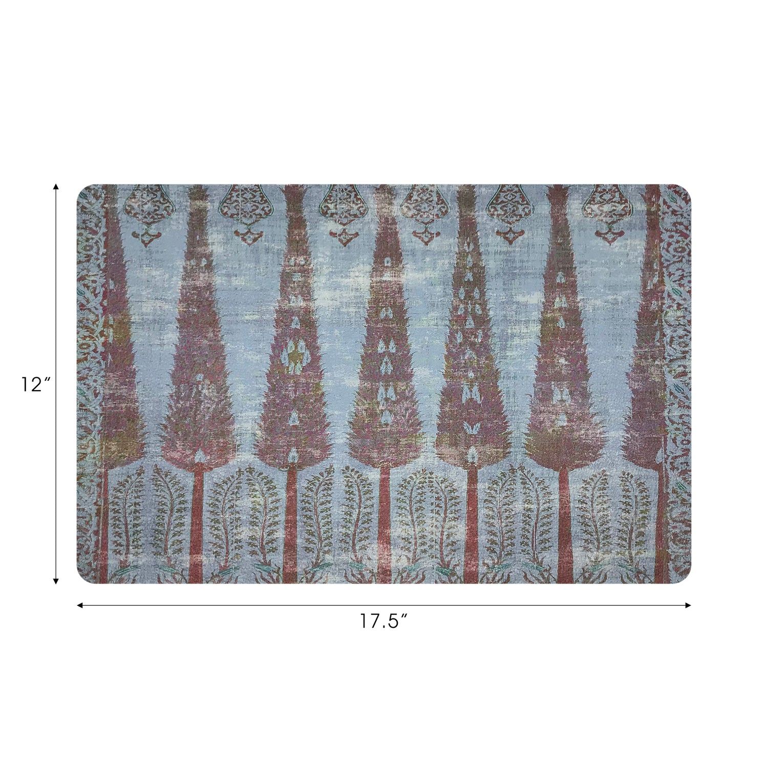 Sets de table rectangulaires Topkapi Garden Turquoise Rouge 44,5 cm, lot de 4