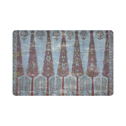 Topkapi Garden Turquoise Red 17.5&quot; Rectangle Pebble Placemat, Set Of 4 - nicolettemayer.com

