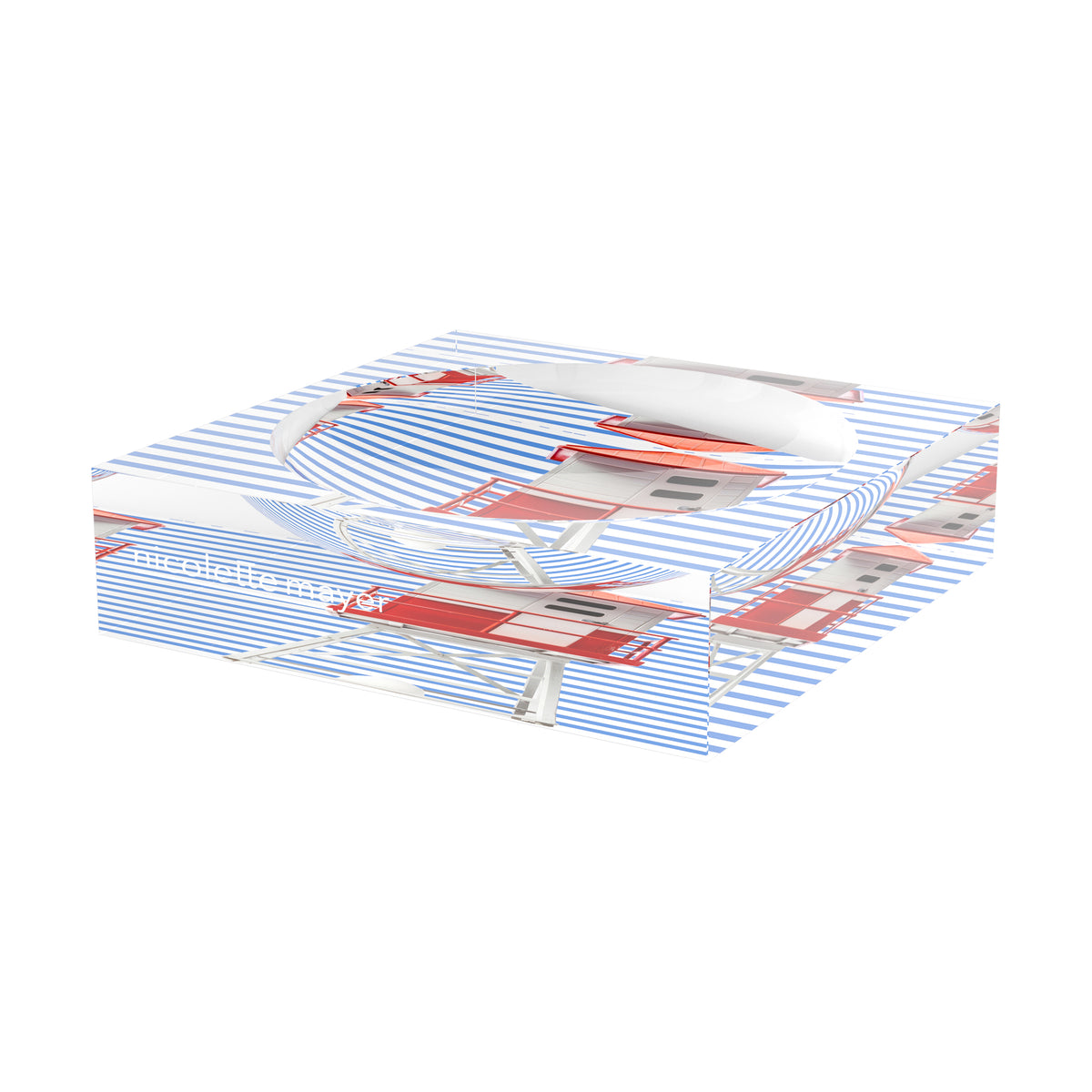 Tower Hyper Realist Blue Stripe Acrylic Candy Catchall Dish