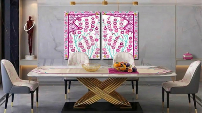 Tree of Life Acrylic Diptych – Set of 2 Modern Wall Art Panels, 48x48" Overall (24x48" Each)