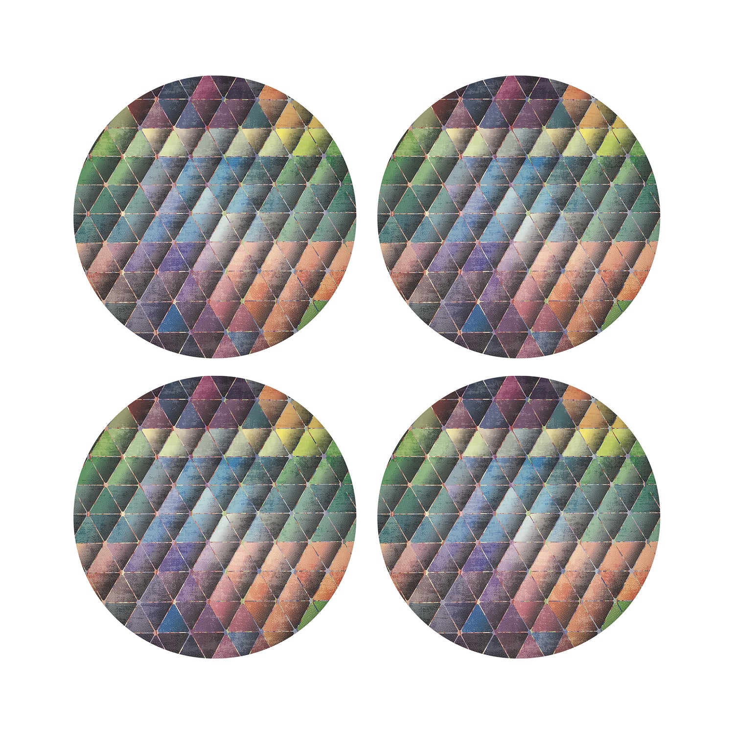 Triage Multi 16&quot; Round Pebble Placemats, Set Of 4 - nicolettemayer.com