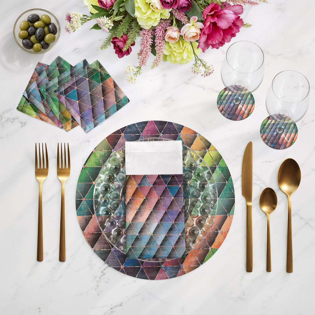 Triage Multi 16&quot; Round Pebble Placemats, Set Of 4 - nicolettemayer.com