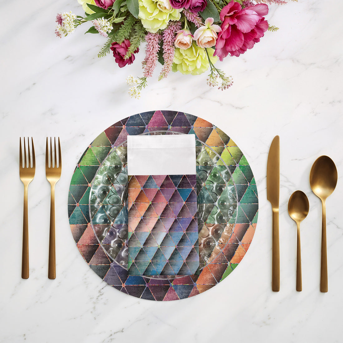 Triage Multi 22X22 Hemstitch Dinner Napkin, Set Of 4 - nicolettemayer.com