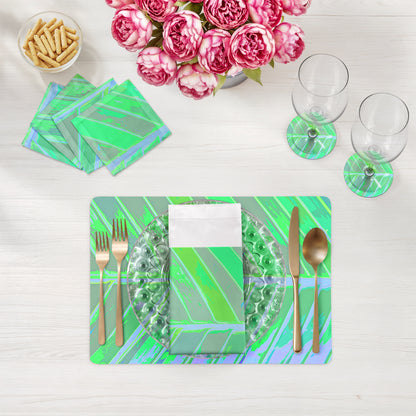 Lot de 4 sets de table rectangulaires Tropical Leaf Colony