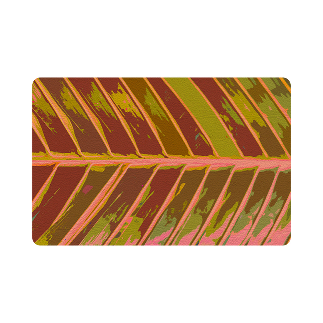 Tropical Leaf Crimson 17 Rectangle Pebble - nicolettemayer.com