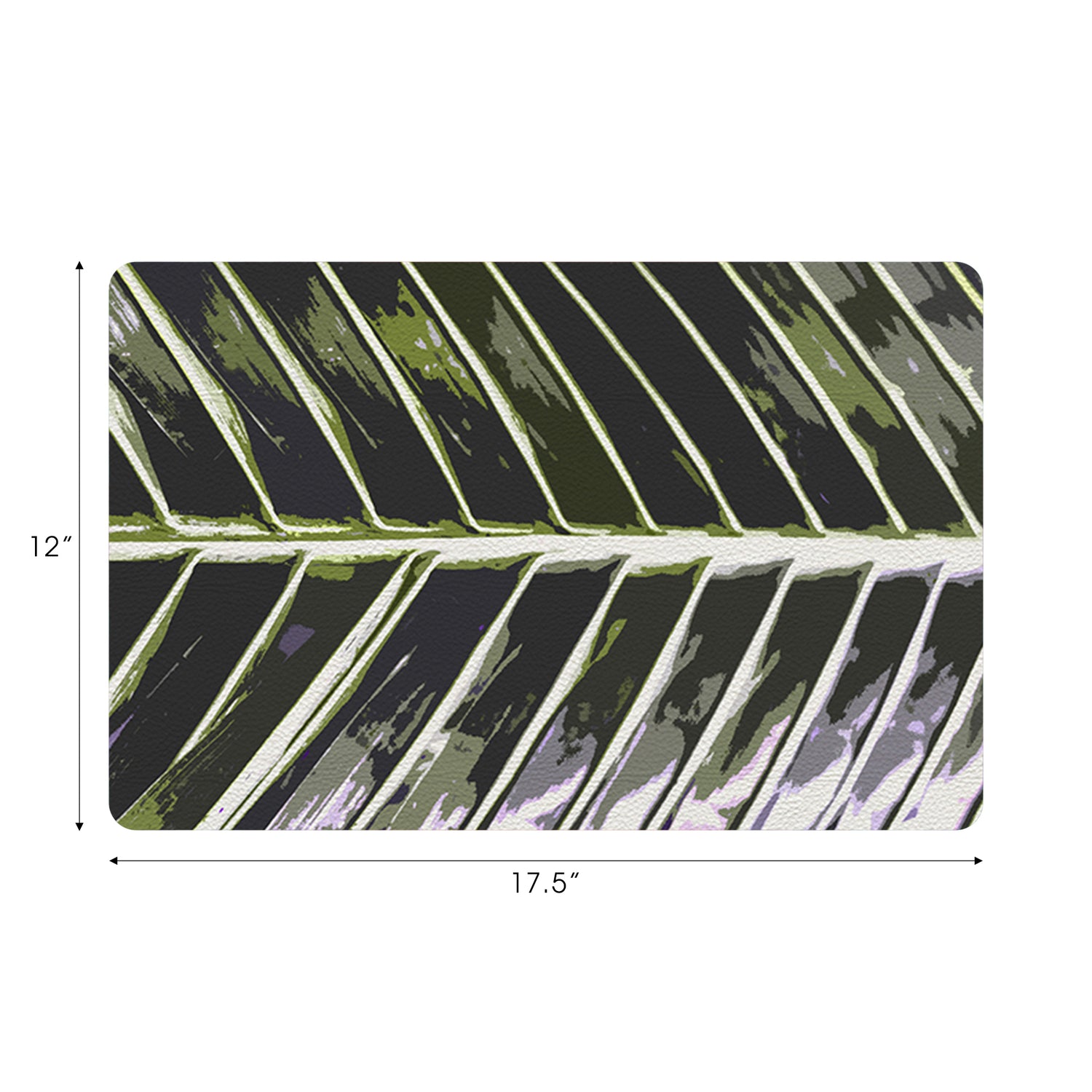 Feuille tropicale kaki 17 rectangle galet