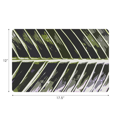 Feuille tropicale kaki 17 rectangle galet