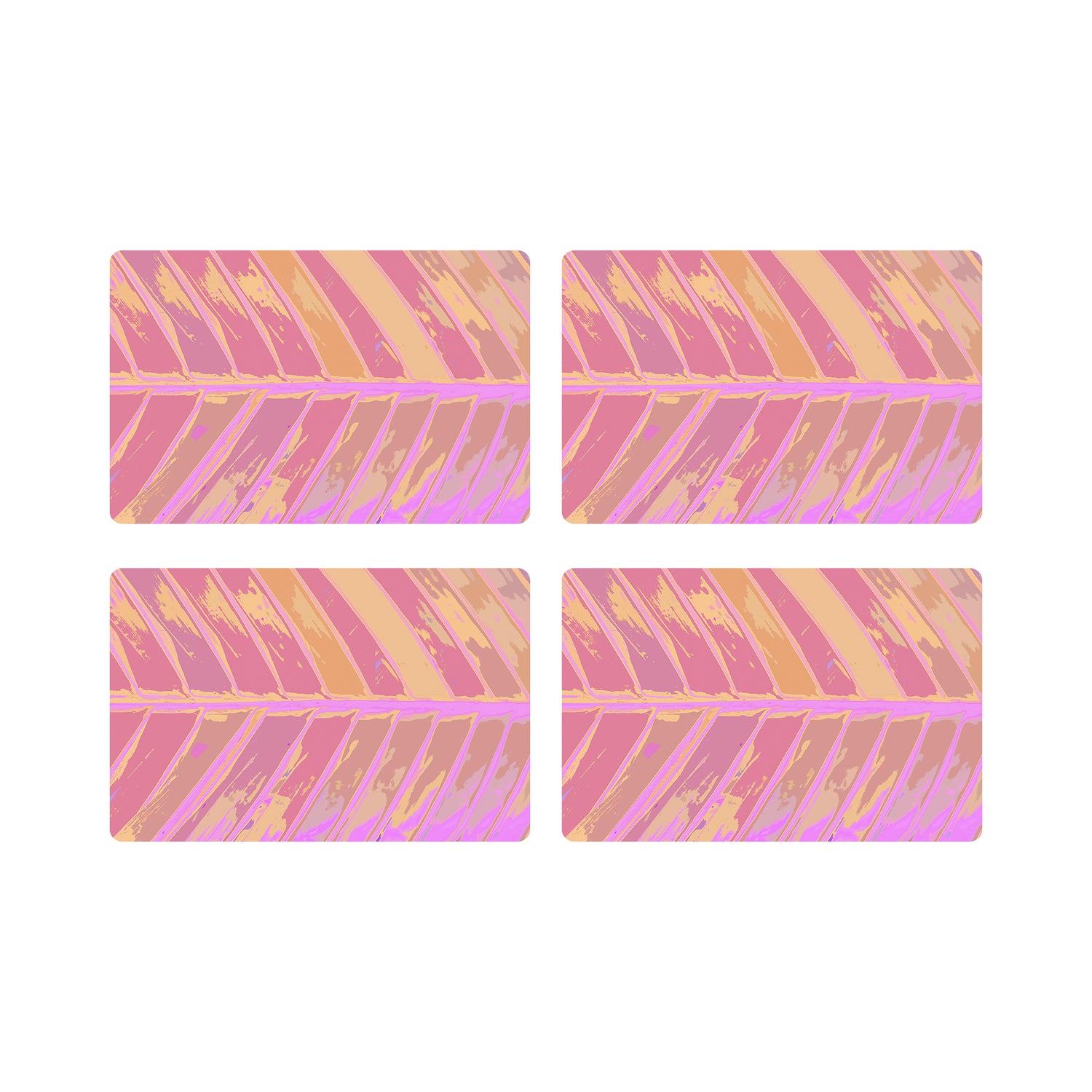 Tropical Leaf Orchid Vegan Leather Rectangle Placemat