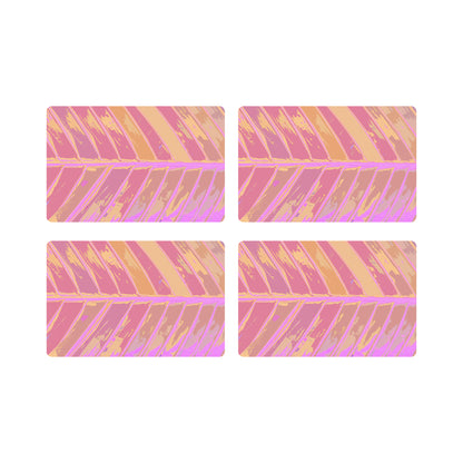 Tropical Leaf Orchid Vegan Leather Rectangle Placemat