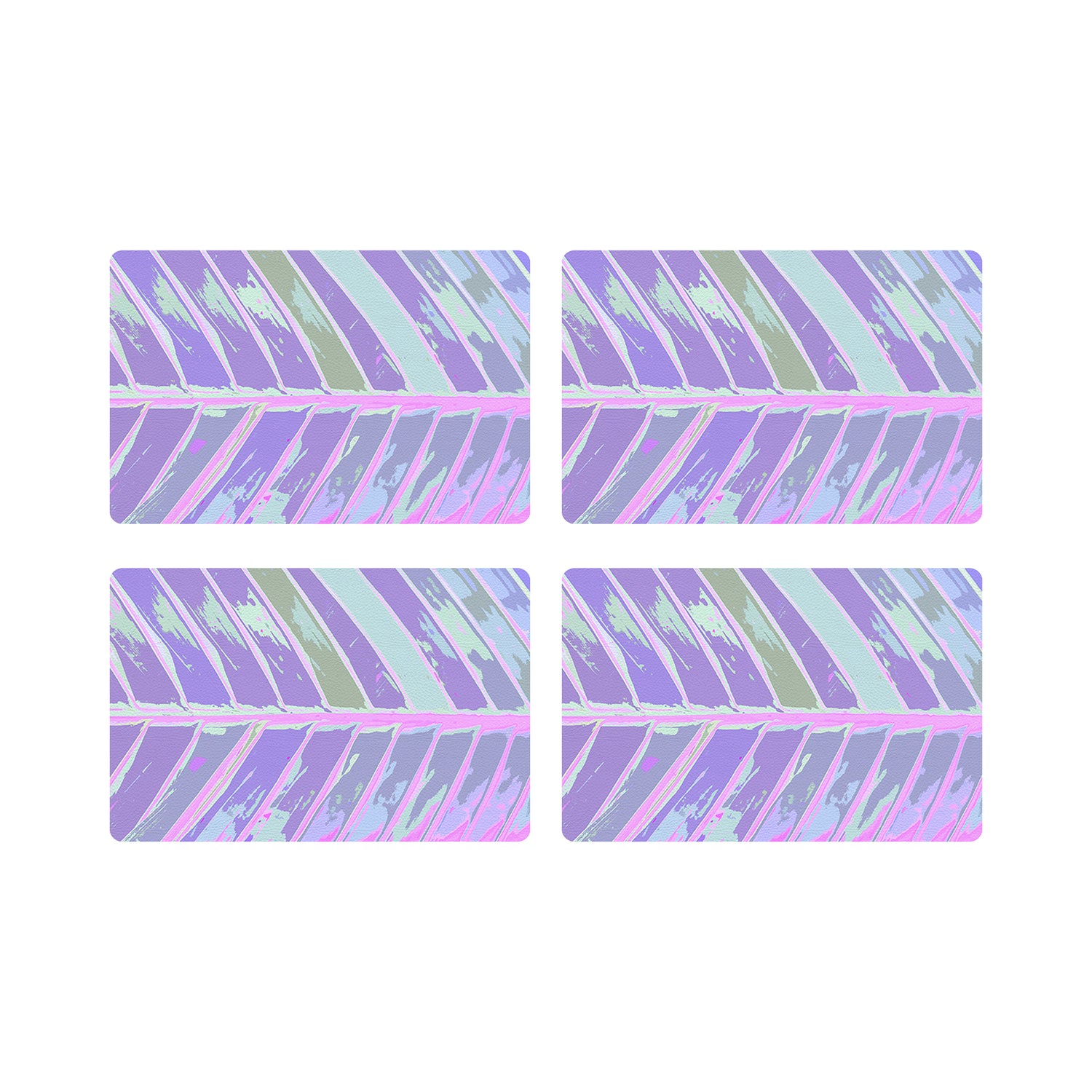 Tropical Leaf Wander Vegan Leather Rectangle Placemat