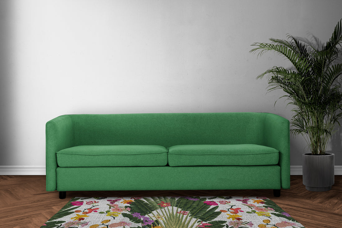 Fantasy Tropical White Chenille Washables Rug