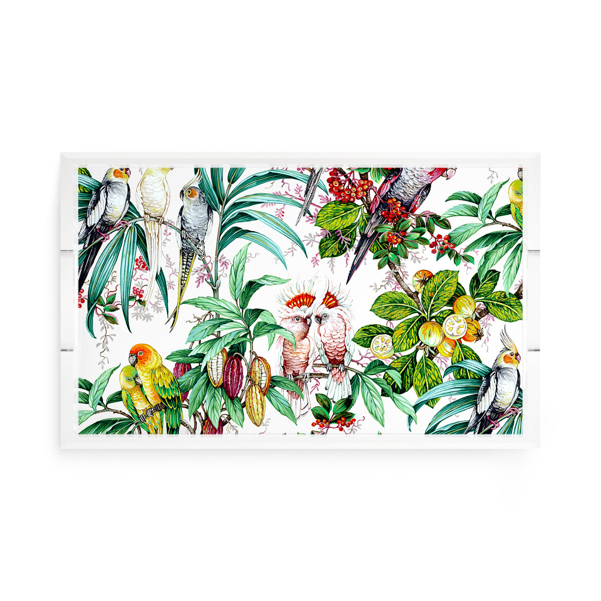 Tropical Passion Acrylic Rectangle Decorative Tray, by Nicolette Mayer 