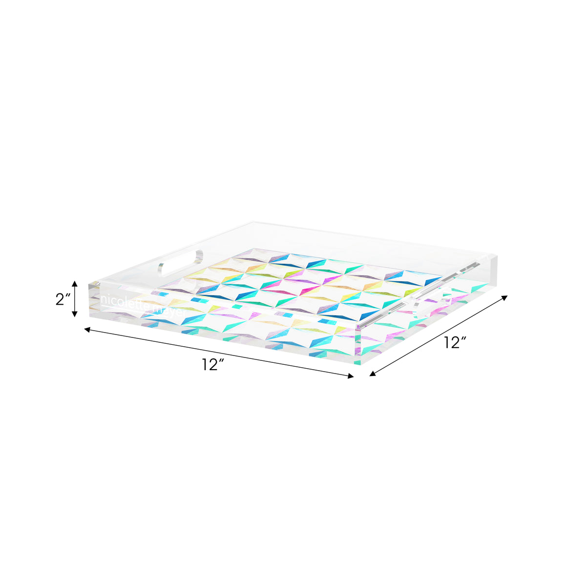 Truiq Happy Acrylic Decorative Tray, 12 x 12 in. by Nicolette Mayer 