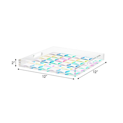 Truiq Happy Acrylic Decorative Tray, 12 x 12 in. by Nicolette Mayer 