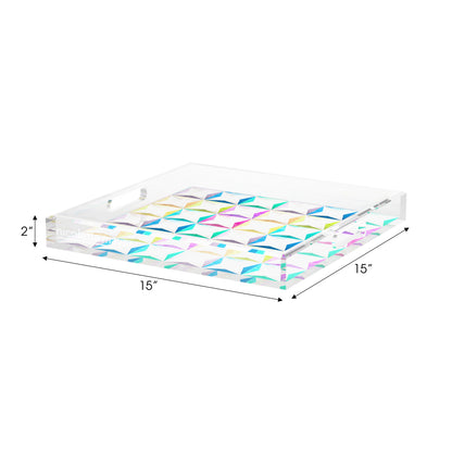 Truiq Happy Acrylic Decorative Tray, 15 x 15 in. by Nicolette Mayer 