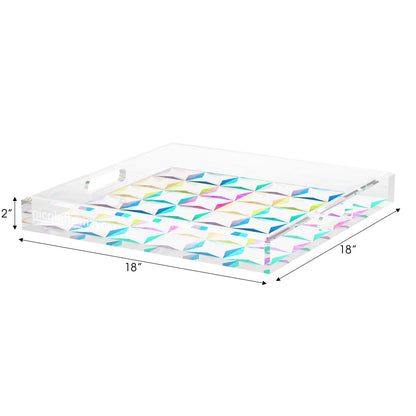 Truiq Happy Acrylic Decorative Tray, 18 x 18 in. by Nicolette Mayer 