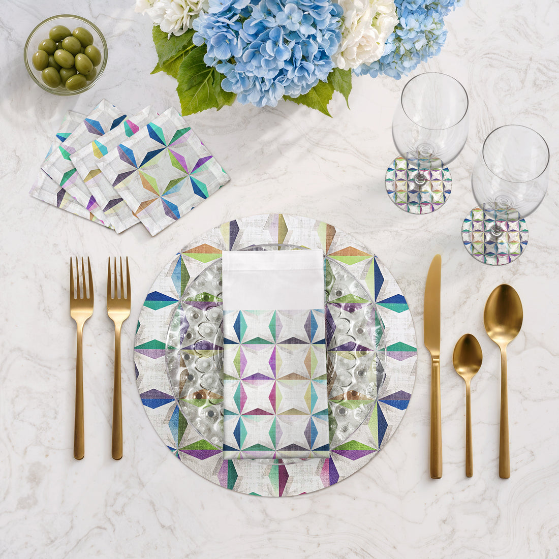 Lot de 4 sets de table ronds Truiq Happy 16