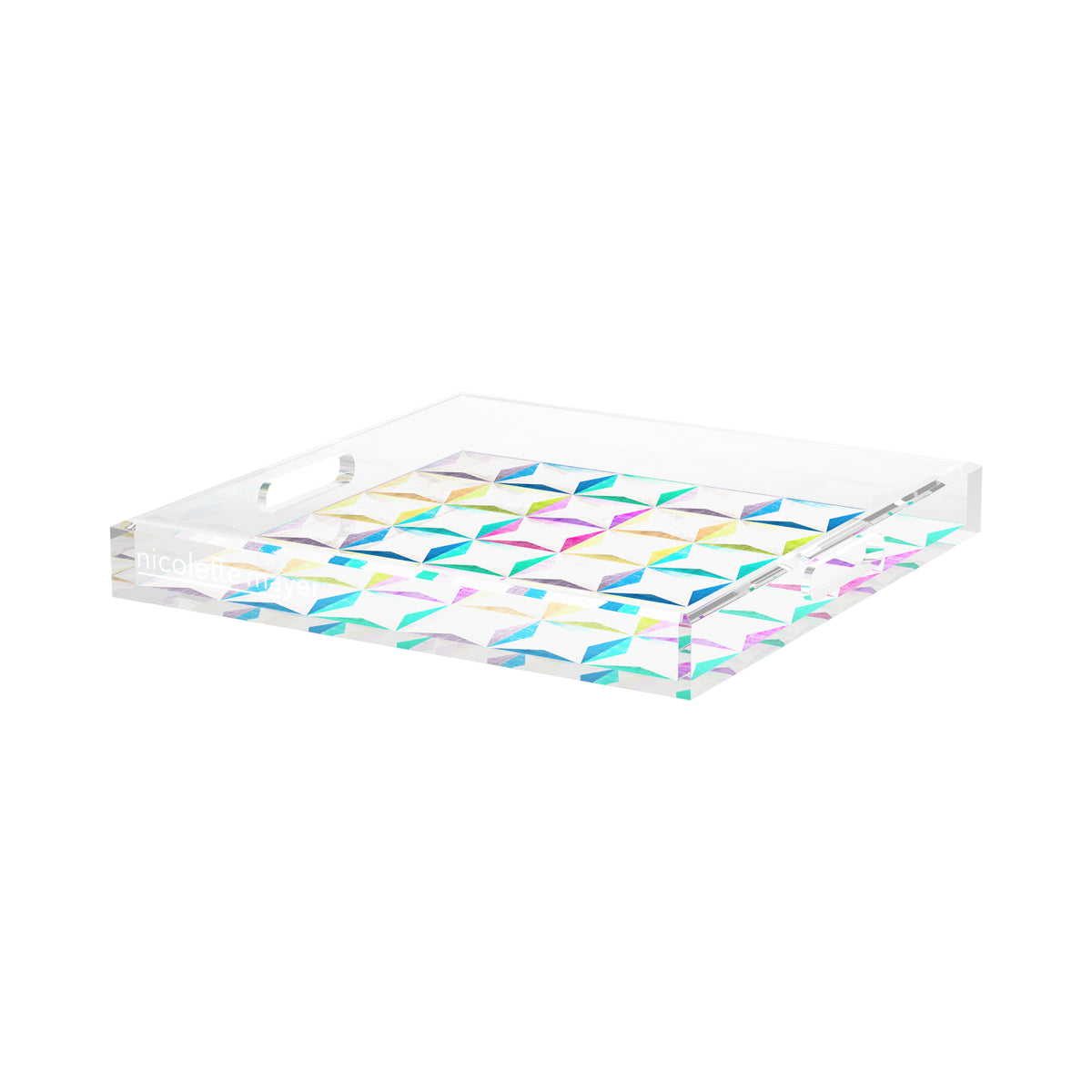 Truiq Happy Acrylic Decorative Tray, 15 x 15 in. by Nicolette Mayer 