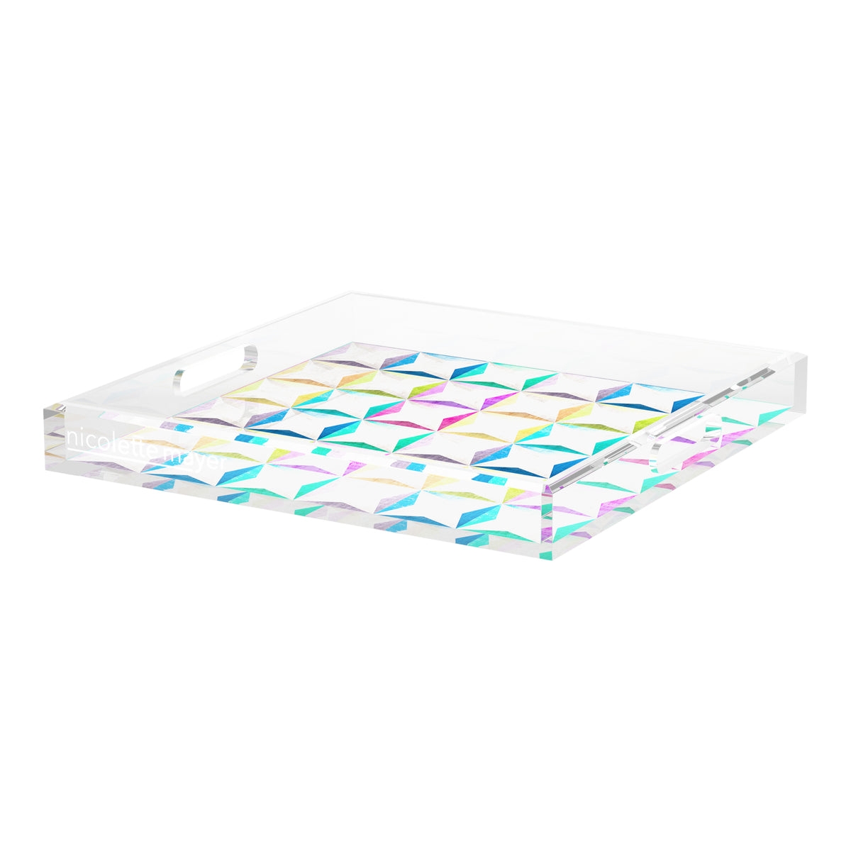 Truiq Happy Acrylic Decorative Tray, 18 x 18 in. by Nicolette Mayer 