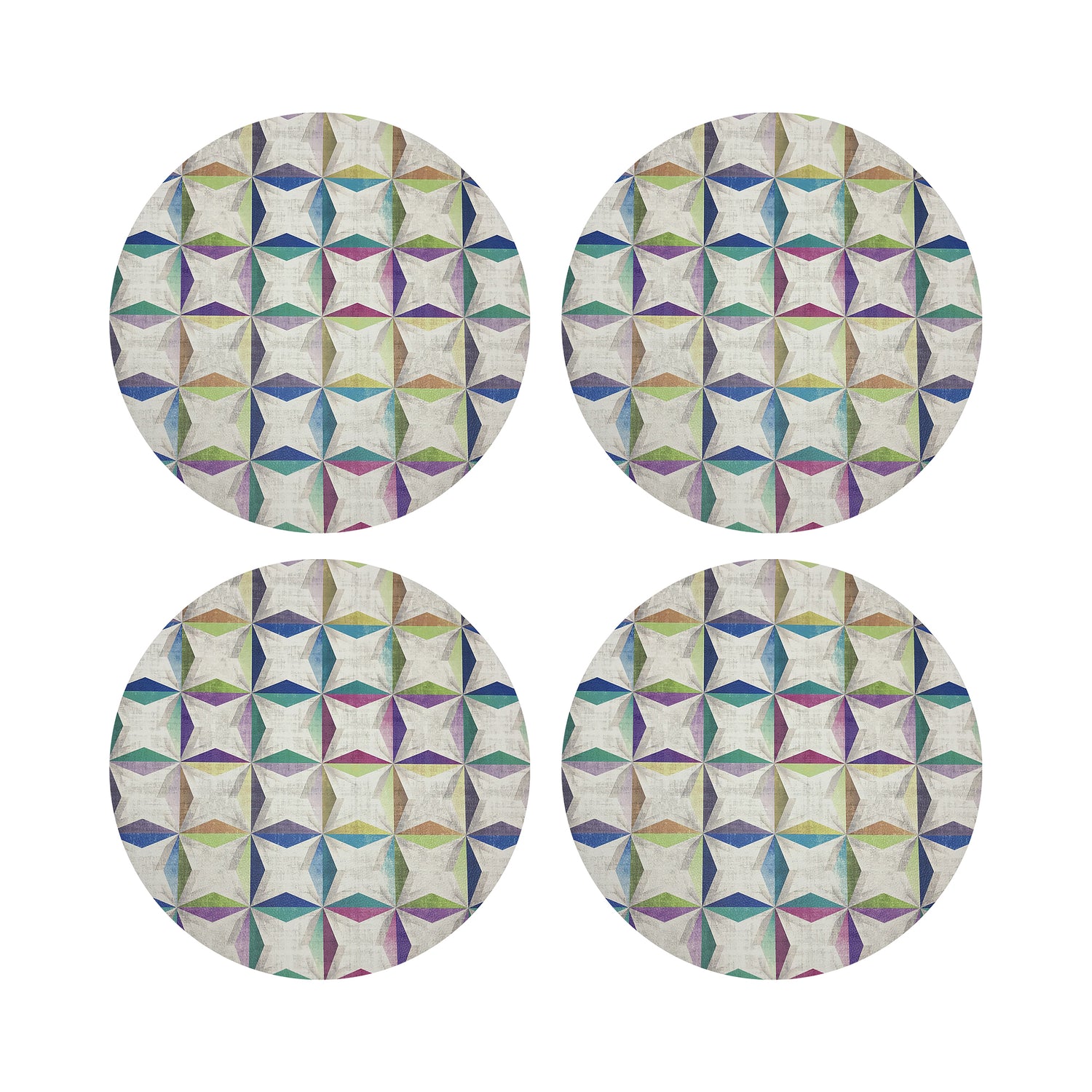 Truiq Happy 16&quot; Round Pebble Placemats, Set Of 4 - nicolettemayer.com