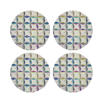 Truiq Happy Vegan Leather Round Coasters