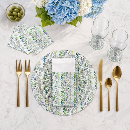 SET DE TABLE GALETS 16 RONDS TUILERIES VERDURE, LOT DE 4