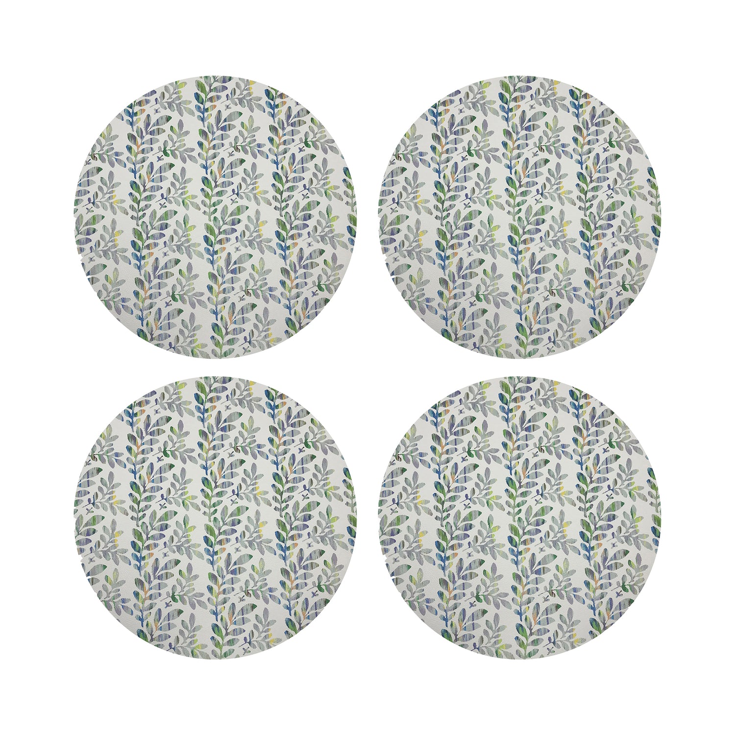 TUILERIES VERDURE 16&quot; Round Pebble Placemats, Set of 4 - nicolettemayer.com
