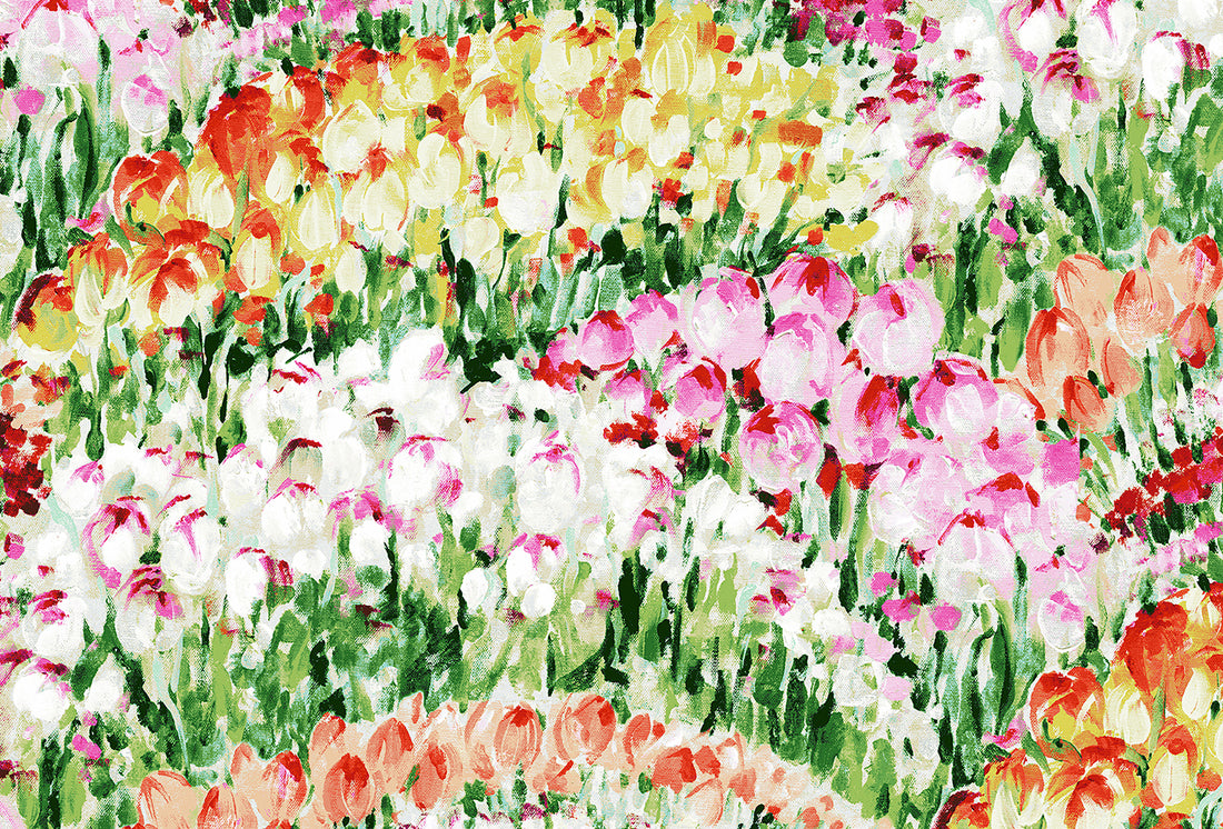 Tulip Garden Original Paper Placemat Pad, One Set Of 24