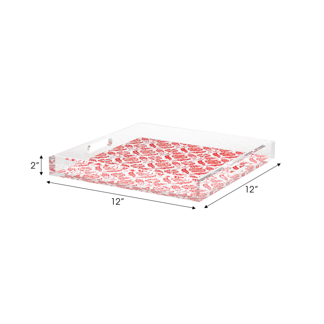 Tulipia Red Acrylic Decorative Tray, 12 x 12 in. by Nicolette Mayer 