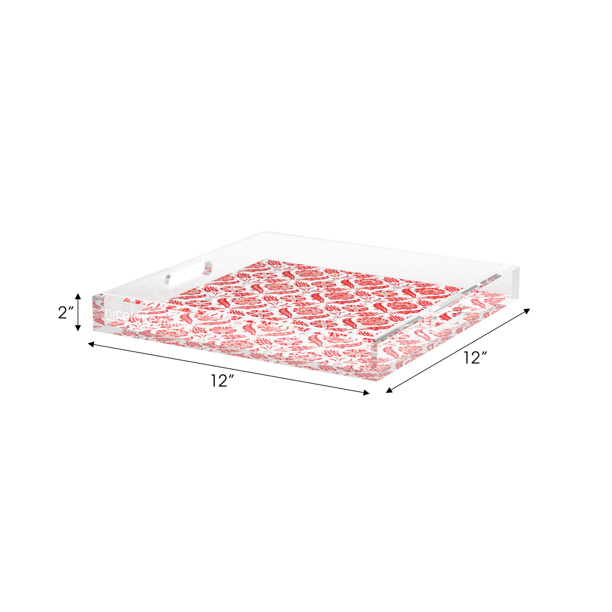 Tulipia Red Acrylic Decorative Tray, 12 x 12 in. by Nicolette Mayer 