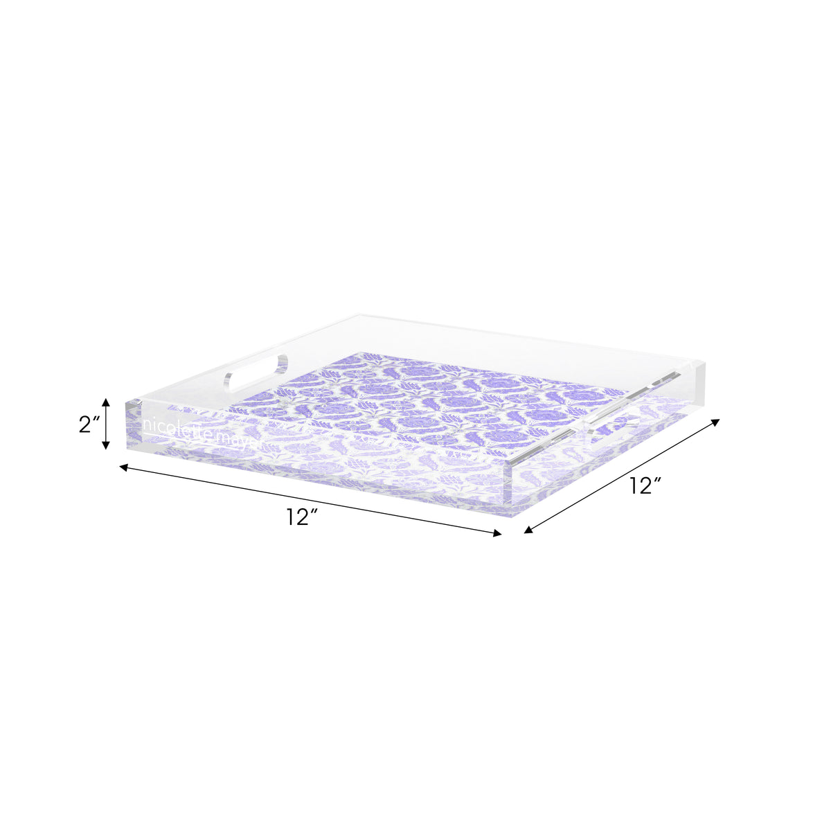Tulipia Wisteria Acrylic Decorative Tray, 12 x 12 in. by Nicolette Mayer 