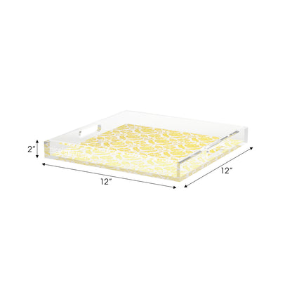 Tulipia Yellow Acrylic Decorative Tray, 12 x 12 in. by Nicolette Mayer 