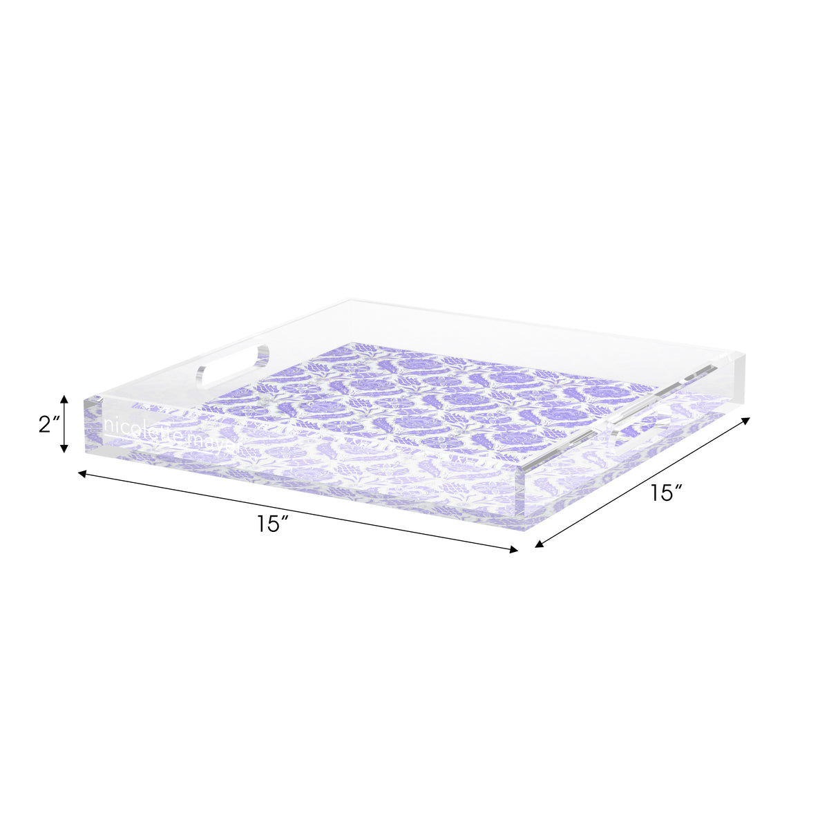 Tulipia Wisteria Acrylic Decorative Tray, 15 x 15 in. by Nicolette Mayer 